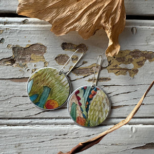 Recycled Coffee Pod & Takeaway  Coffee Cup Earrings Floral
