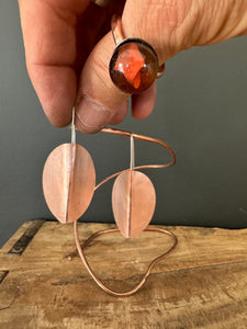 Circular Dimension Recycled Copper Earrings