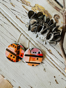Recycled Coffee Pod & Takeaway  Coffee Cup Earrings Autumn Orange