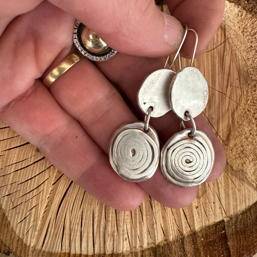 Growth Ring Drop Earrings Small
